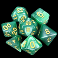 TDSO Pearl Green & Gold 7 Dice Polyset