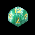 TDSO Pearl Green & Gold D12 Dice