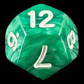 TDSO Pearl Green & White D12 Dice