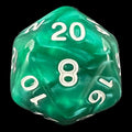 TDSO Pearl Green & White D20 Dice