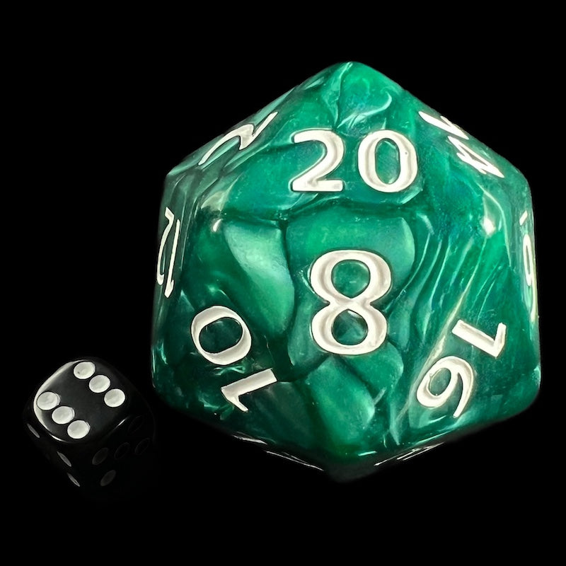TDSO Pearl Green & White MASSIVE 55mm TITAN D20 Dice