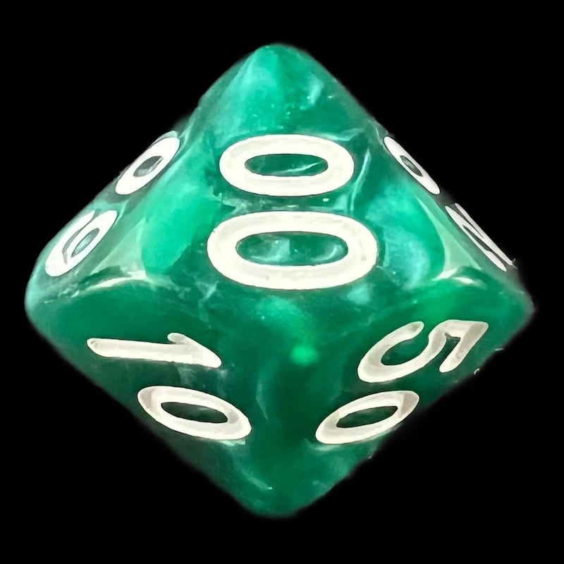 TDSO Pearl Green & White Percentile Dice