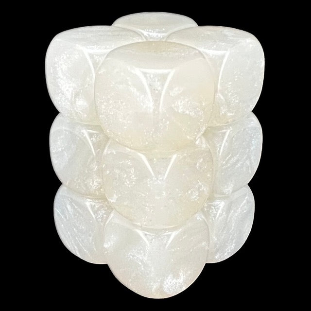 TDSO Pearl Iridescent Blank White 16mm 12 x D6 Dice Set