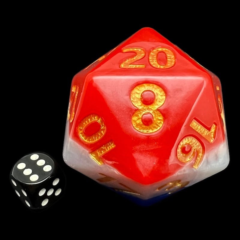 TDSO Pearl Layer Patriot MASSIVE 55mm TITAN D20 Dice