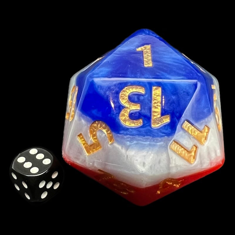 TDSO Pearl Layer Patriot MASSIVE 55mm TITAN D20 Dice
