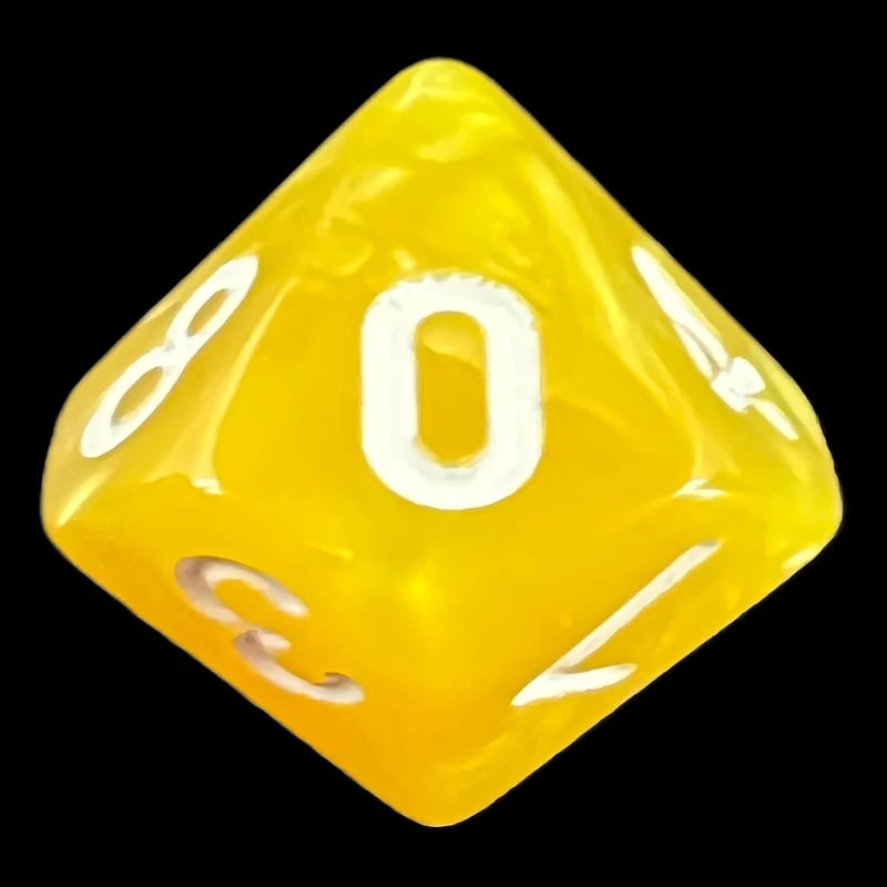 TDSO Pearl Lemon & White D10 Dice