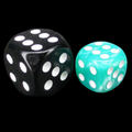 TDSO Pearl Mint Green & White 12mm D6 Spot Dice