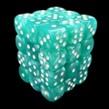 TDSO Pearl Mint Green & White 36 x D6 Dice Set