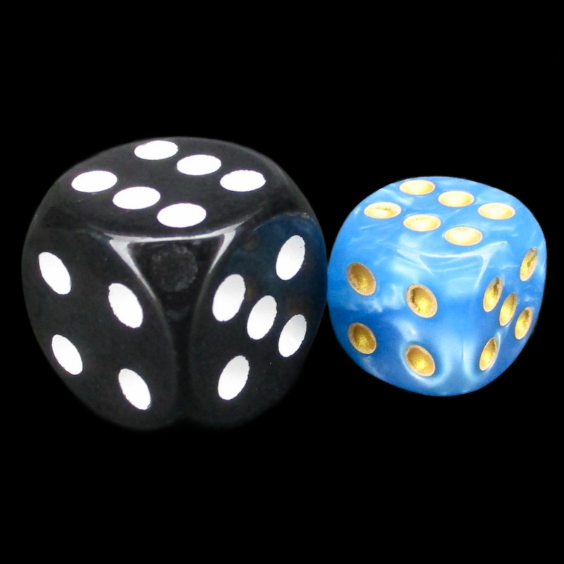 TDSO Pearl Light Blue & Yellow 36 x D6 Dice Set