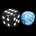 TDSO Pearl Light Blue & Yellow 12mm D6 Spot Dice
