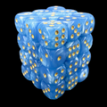 TDSO Pearl Light Blue & Yellow 36 x D6 Dice Set