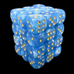 TDSO Pearl Light Blue & Yellow 36 x D6 Dice Set