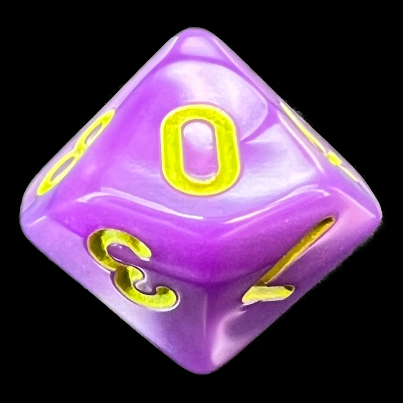 TDSO Pearl Light Purple & Green D10 Dice