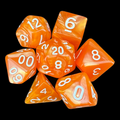 TDSO Pearl Orange & White 7 Dice Polyset