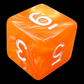 TDSO Pearl Orange & White D6 Dice