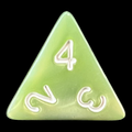 TDSO Pearl Pale Green & White D4 Dice