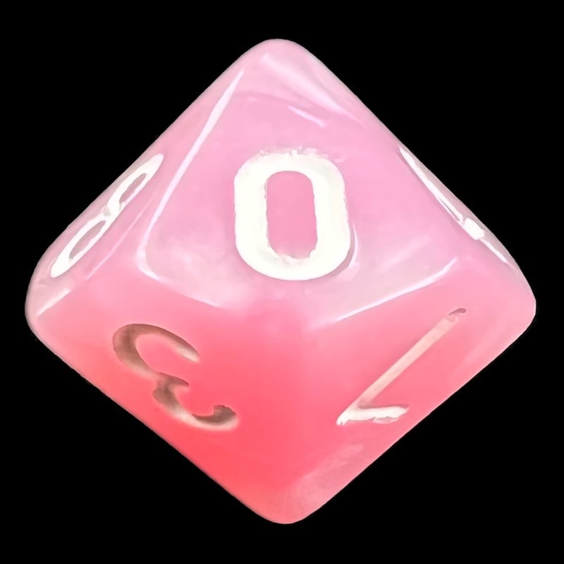 TDSO Pearl Pink & White D10 Dice