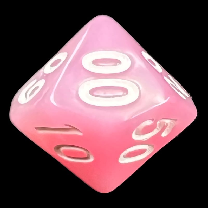 TDSO Pearl Pink & White Percentile Dice