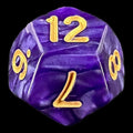 TDSO Pearl Purple & Gold D12 Dice