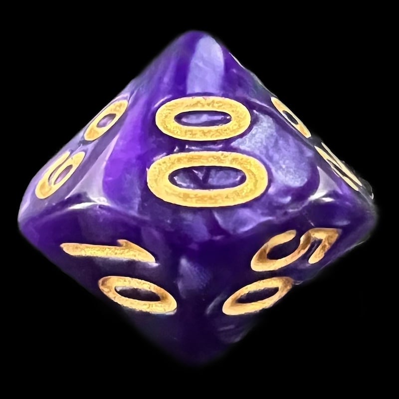 TDSO Pearl Purple & Gold Percentile Dice