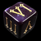 TDSO Pearl Purple & Gold Roman Numeral 6 x D6 Dice