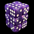 TDSO Pearl Purple & White 12 x D6 Dice Set
