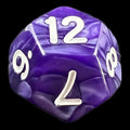 TDSO Pearl Purple & White D12 Dice