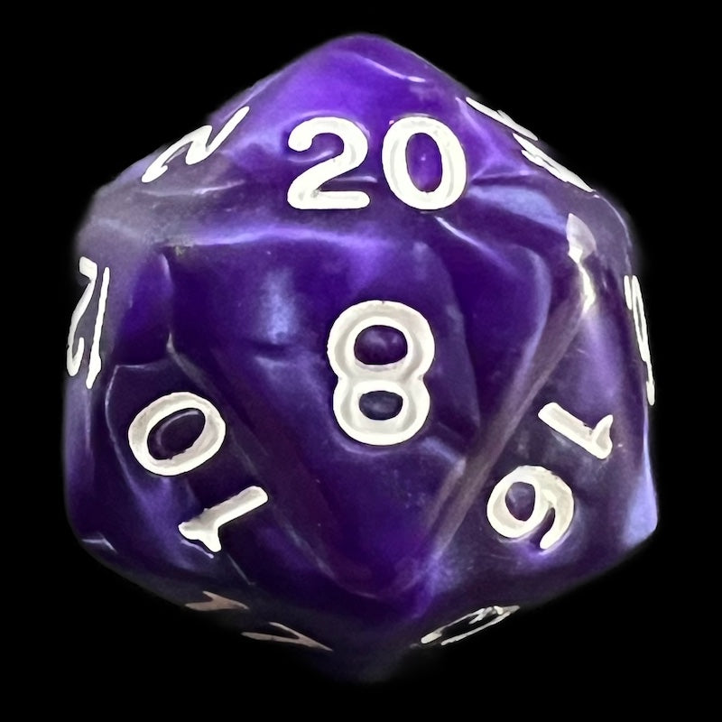 TDSO Pearl Purple & White D20 Dice