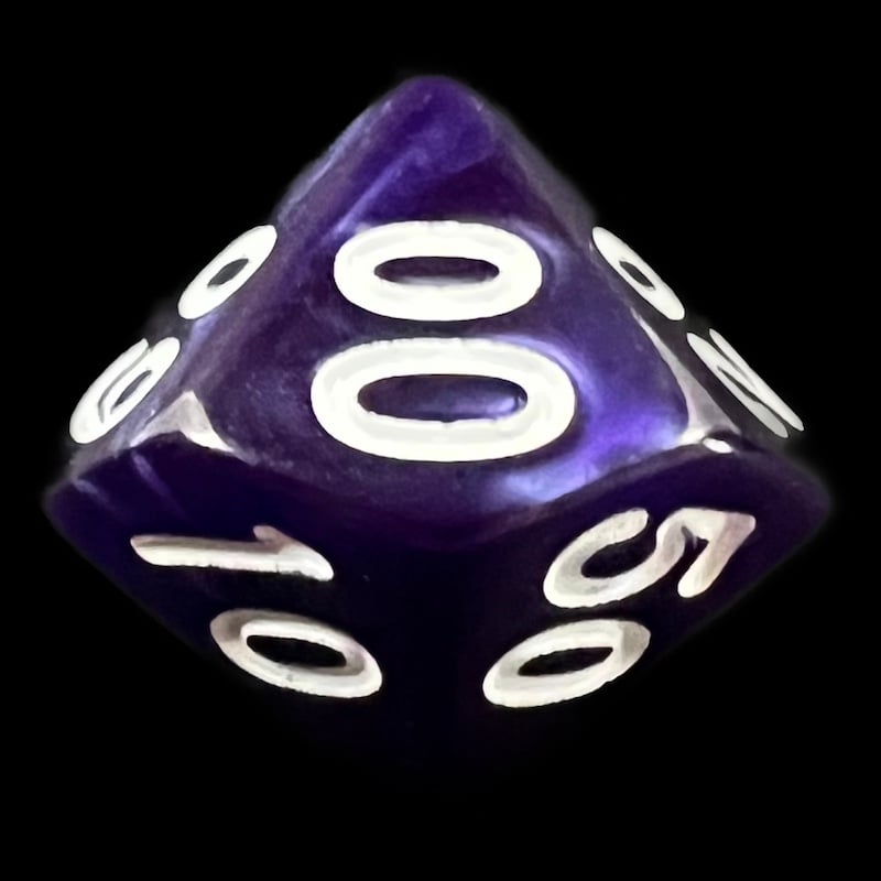 TDSO Pearl Purple & White Percentile Dice