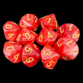 TDSO Pearl Red & Gold 10 x D10 Dice Set