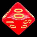 TDSO Pearl Red & Gold Percentile Dice