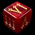 TDSO Pearl Red & Gold Roman Numeral D6 Dice
