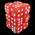 TDSO Pearl Red & White 12 x D6 Dice Set