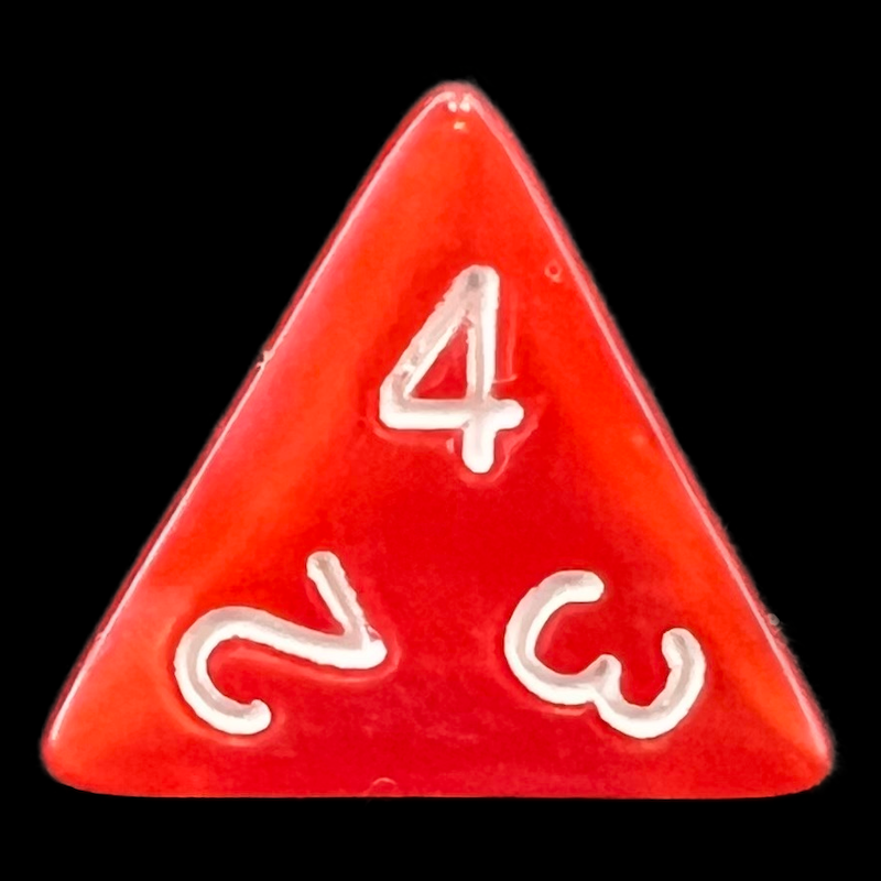 TDSO Pearl Red & White D4 Dice