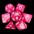 TDSO Pearl Rose & White 7 Dice Polyset