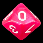 TDSO Pearl Rose & White 10 x D10 Dice Set