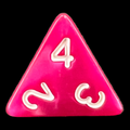 TDSO Pearl Rose & White D4 Dice