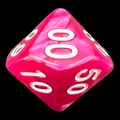 TDSO Pearl Rose & White Percentile Dice