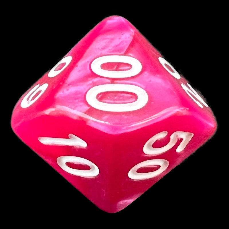 TDSO Pearl Rose & White Percentile Dice