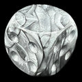 TDSO Pearl Silver Blank Faced Uninked D6 Spot Dice