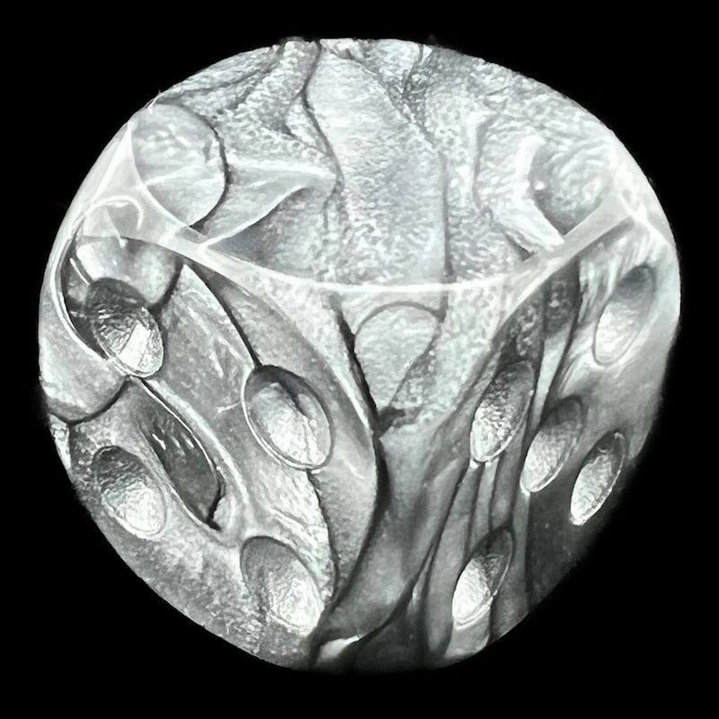 TDSO Pearl Silver Blank Faced Uninked D6 Spot Dice