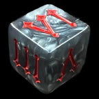 TDSO Pearl Steel & Red Roman Numeral 6 x D6 Dice