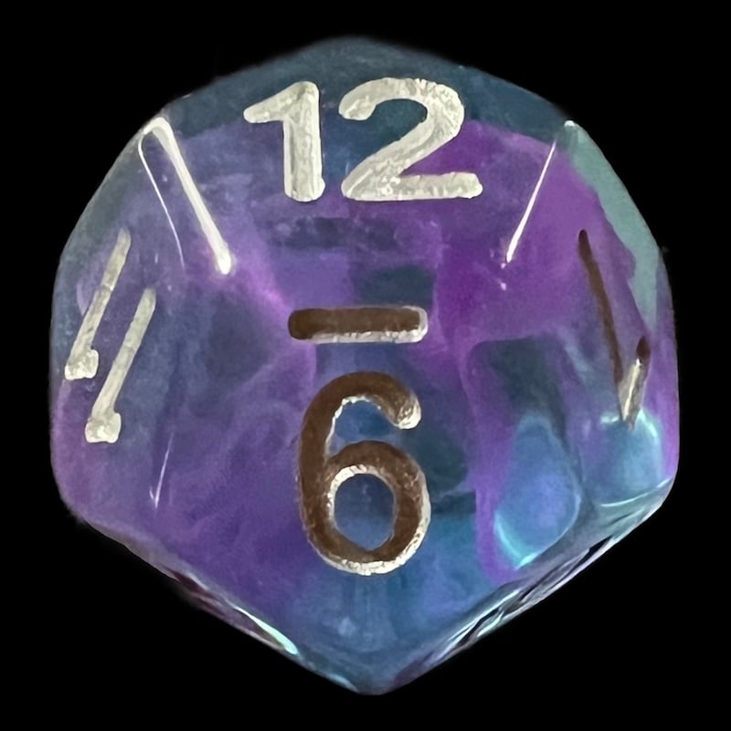 HALF PRICE CLEARANCE TDSO Pearl Swirl Aquarium D12 Dice