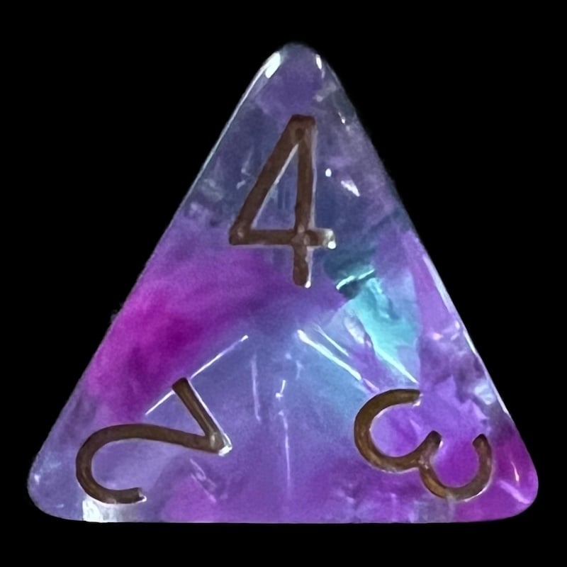 HALF PRICE CLEARANCE TDSO Pearl Swirl Aquarium D4 Dice