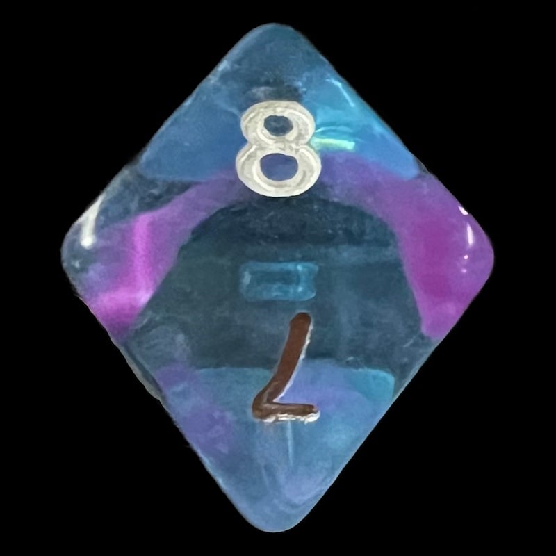 HALF PRICE CLEARANCE TDSO Pearl Swirl Aquarium D8 Dice