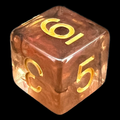 TDSO Pearl Swirl Black & Red with Gold D6 Dice
