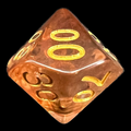 TDSO Pearl Swirl Black & Red with Gold Percentile Dice