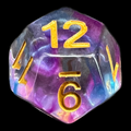 TDSO Pearl Swirl Blue & Purple D12 Dice