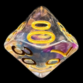 TDSO Pearl Swirl Blue & Purple Percentile Dice