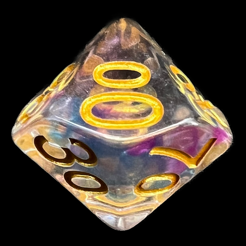 TDSO Pearl Swirl Blue & Purple Percentile Dice